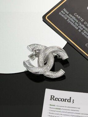 Chanel Classic Double C Diamond Brooch